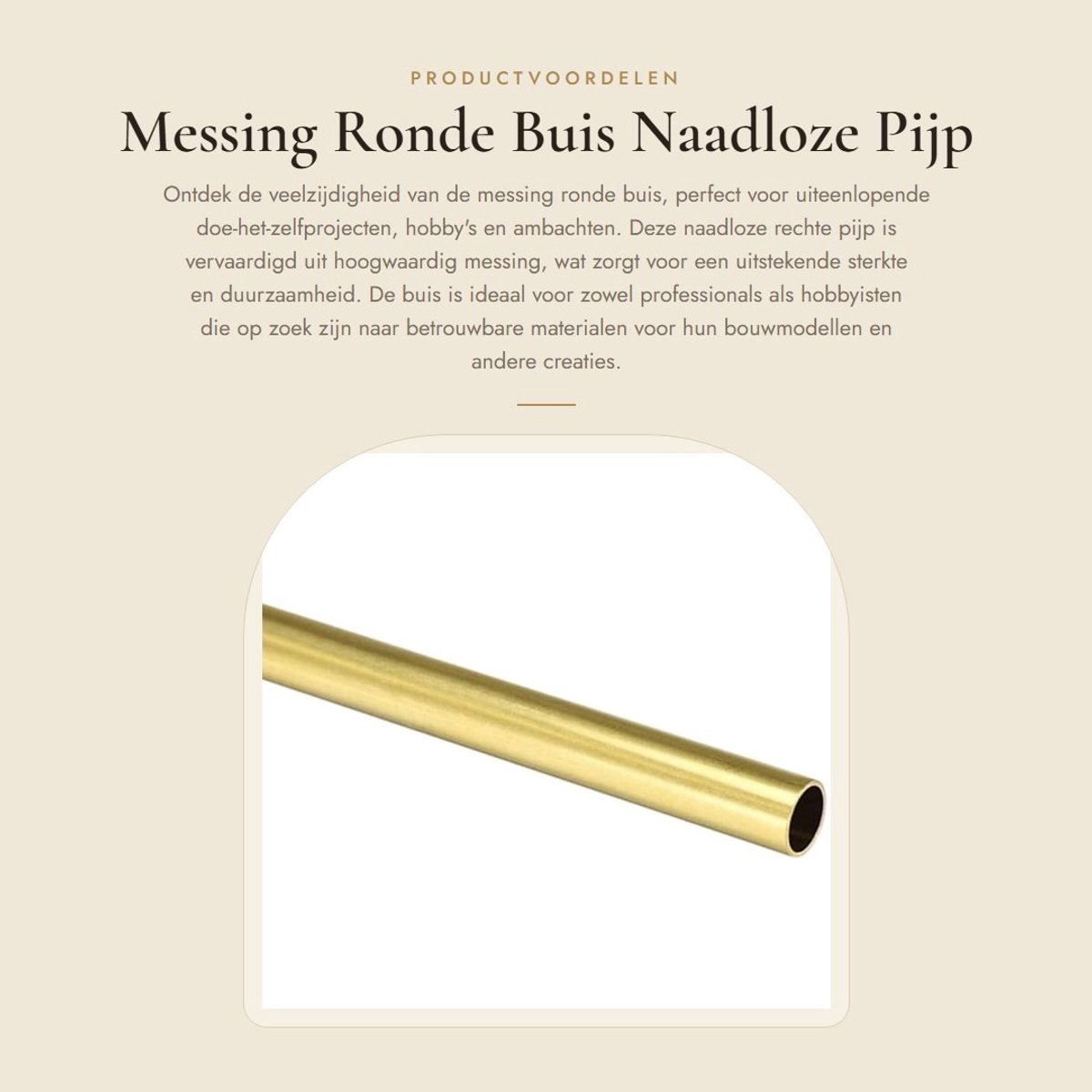 Dailygoods- Messing Buis H65 - Naadloze Pijp - 100mm Lengte - 30mm OD - 2.5mm Muurdikte - Duurzaam Materiaal - Koperen Buis