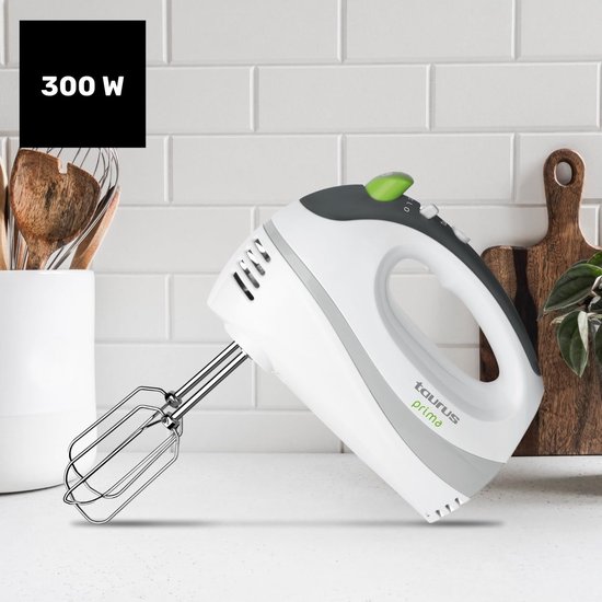 Elektrische Mixer - Keukenmixer Handmixer - Bakken En Koken - 5 Snelheden Turbo - 500 Watt - Wit — afbeelding 3