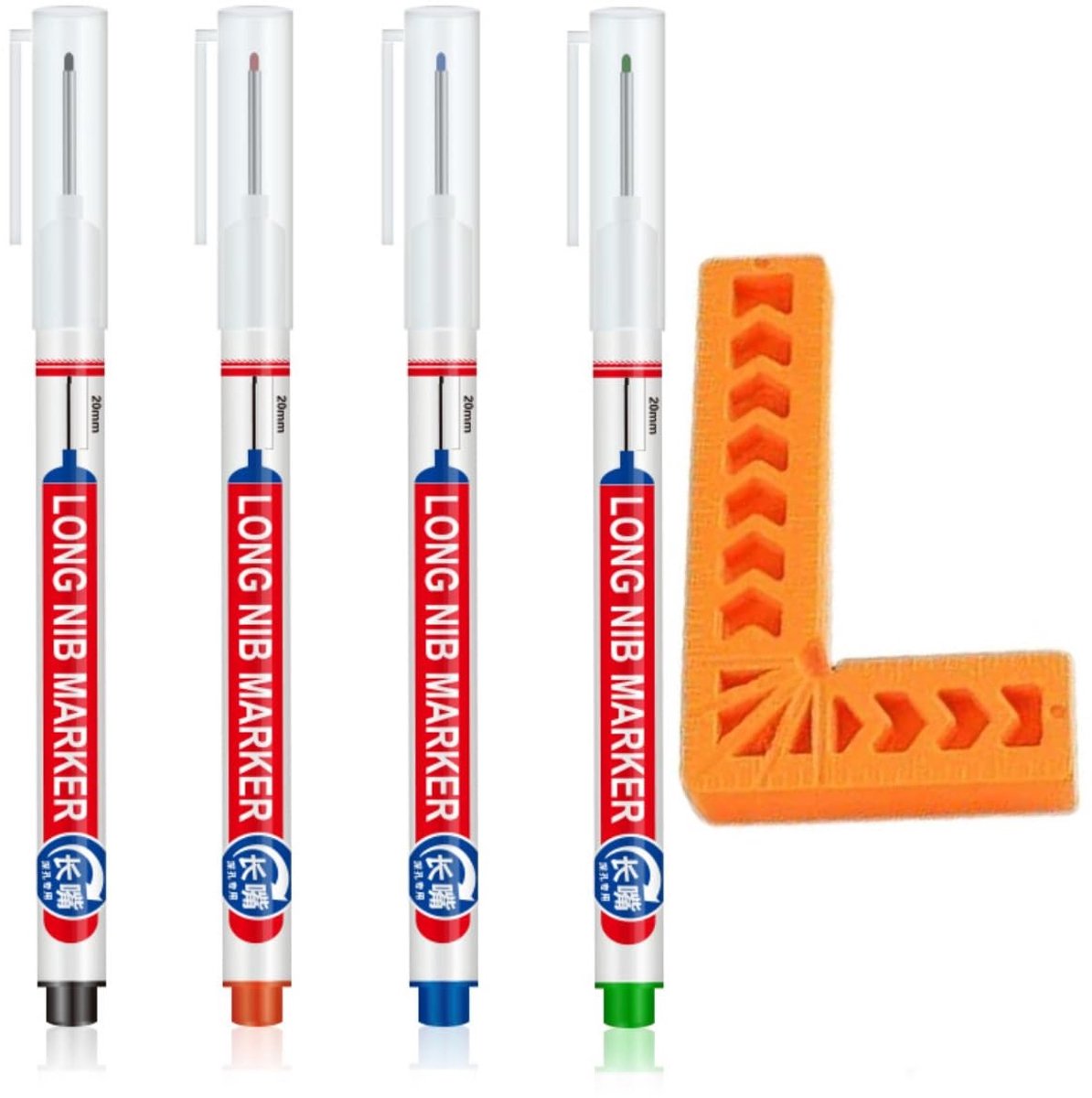 Dailygoods- Hoekliniaal met Meerdere Schalen - Digitale Hoekmeter - Winkelhaak - Houtbewerking Pen Set - 90 Graden Hoek - Snelle Bevestiging