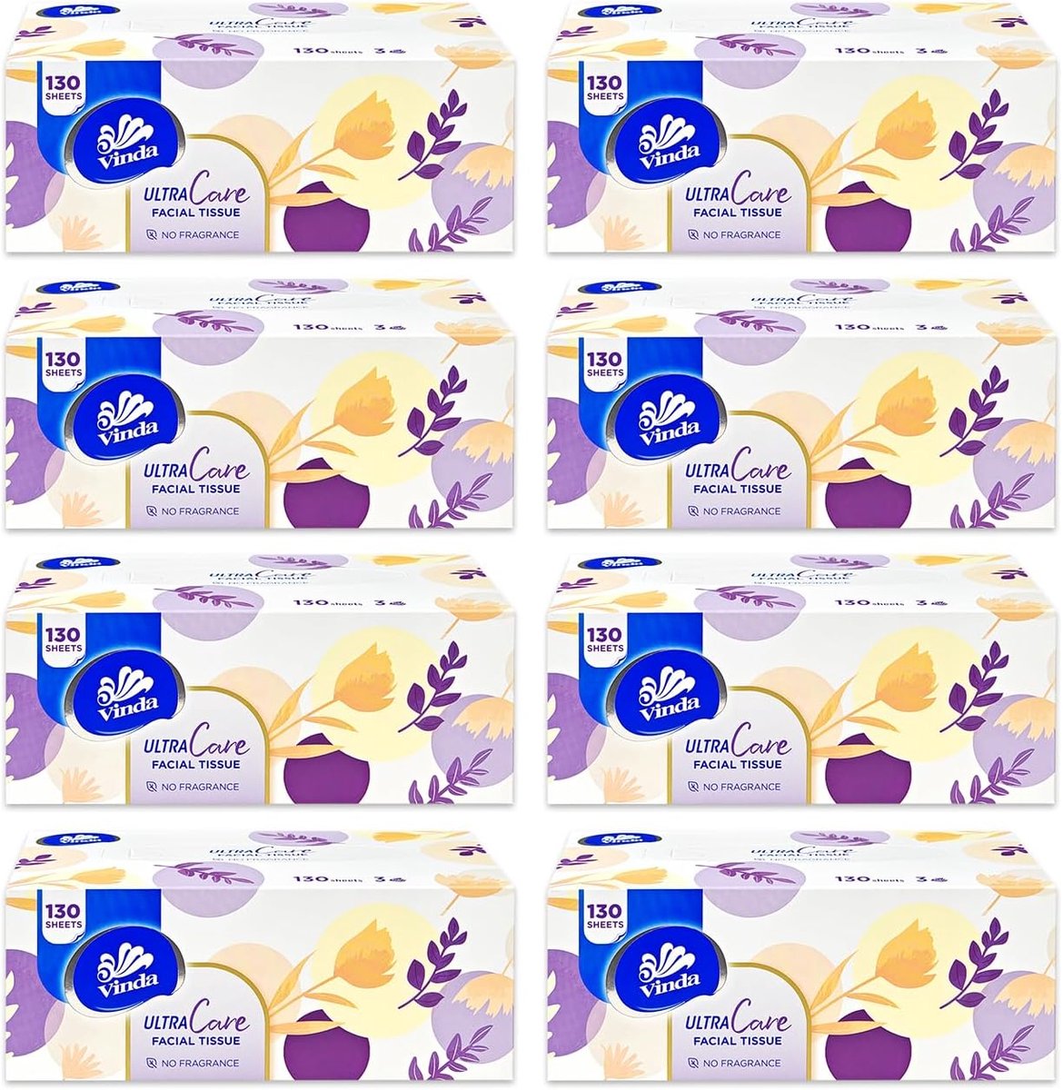 Zachte Tissues - Papieren Zakdoekjes - Dagelijks Gebruik - Drielaags Comfort - 8 Dozen - Wit