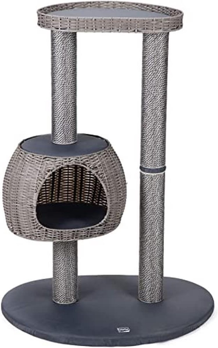 Krabpaal Outdoor - Klimmeubel Kat - Buiten Spelen - Weerbestendig Materiaal - 77 x 57 x 110 cm - Grijs