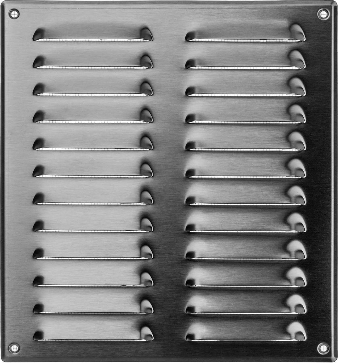 RVS Ventilatie Roosters 260x280mm met Insectenhor - Tochtluik Afvoer