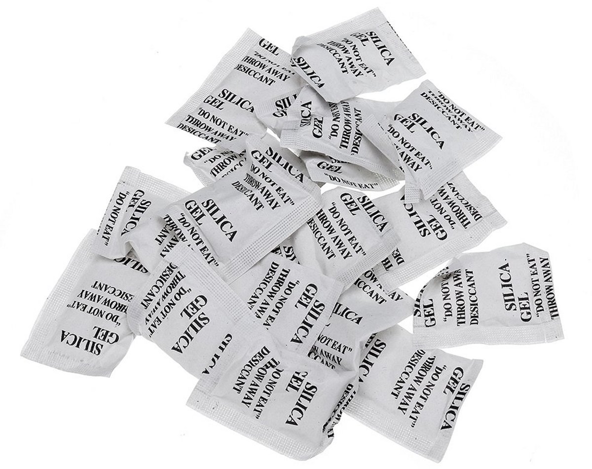 Silicagel Pakketjes - Vochtvreters - Bescherming Tegen Vocht - Absorberende Werking - 100 Stuks - Wit
