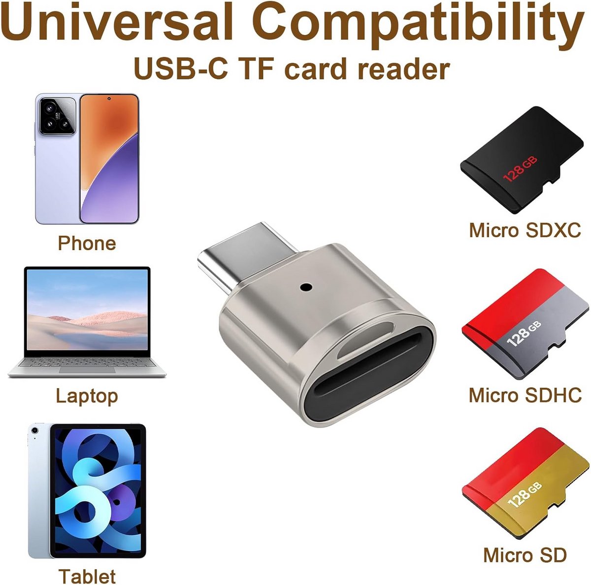 Geheugenkaartlezer - SD USB C - Tot 256GB thumbnail 2