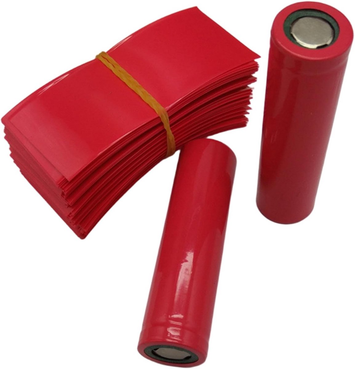 Batterij Krimpfolie - PVC Covers - Batterij Bescherming - Hittebestendig Materiaal - 100 Stuks - Rood