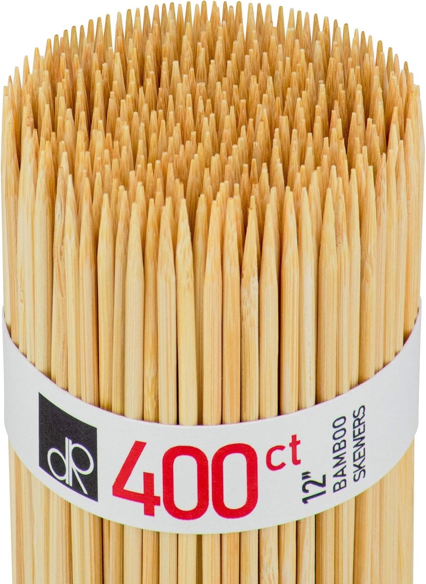 30 cm natuurlijke bamboe spiesjes - 400 houten spiesjes voor BBQ en grillen