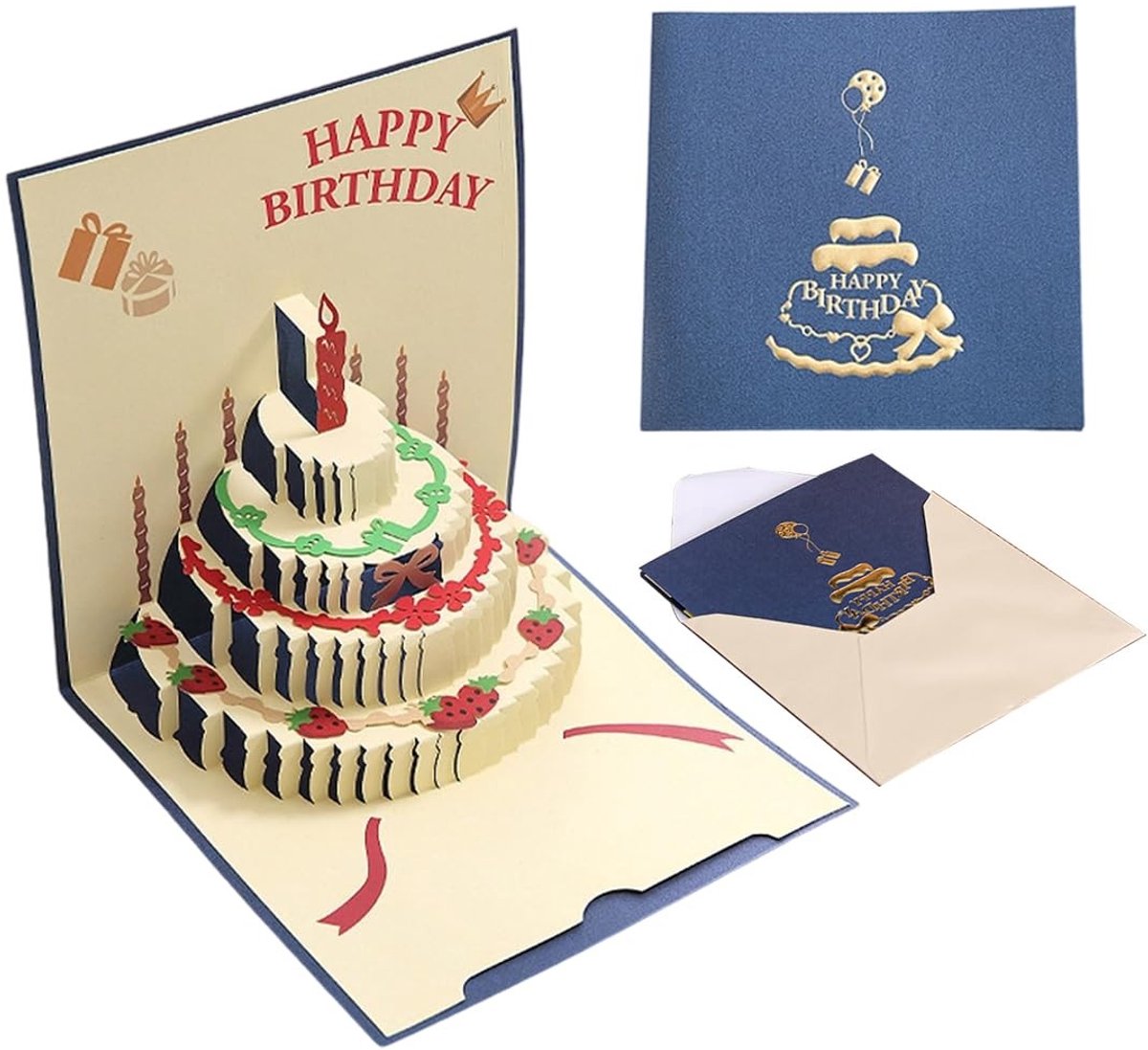 Dailygoods- Verjaardagskaart 3D pop-up - Wenskaart met envelop - Gepersonaliseerde kaart - Verjaardagskaarten voor vrouw - Verjaardagskaarten voor kinderen - Hoogwaardige kwaliteit