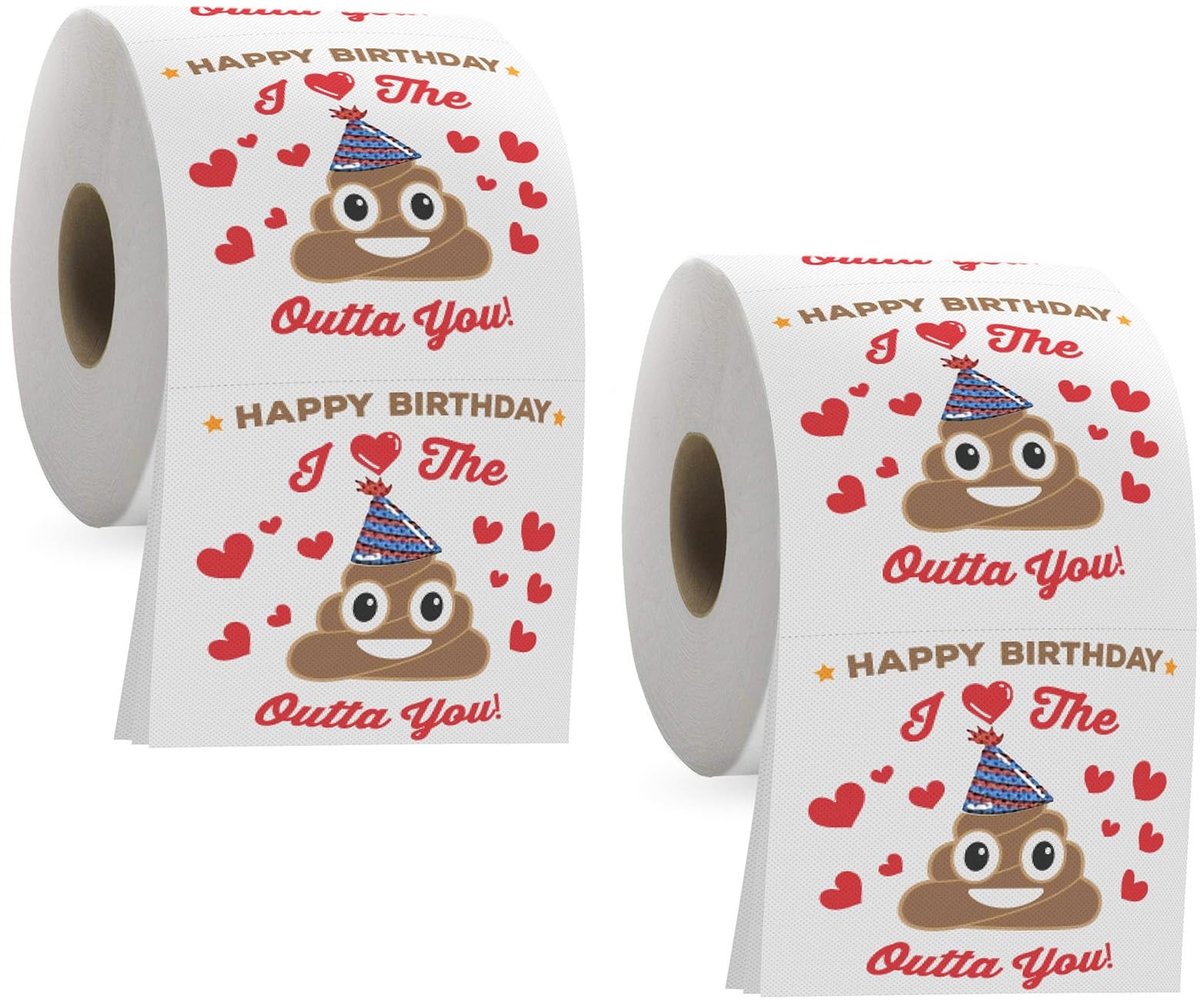 Dailygoods- Toiletpapier 2 Rollen - Humoristisch Poeppatroon - Creatieve Decoratie - Zacht en Comfortabel - Sterke Wateropname - Leuk Cadeau - Wc-rol