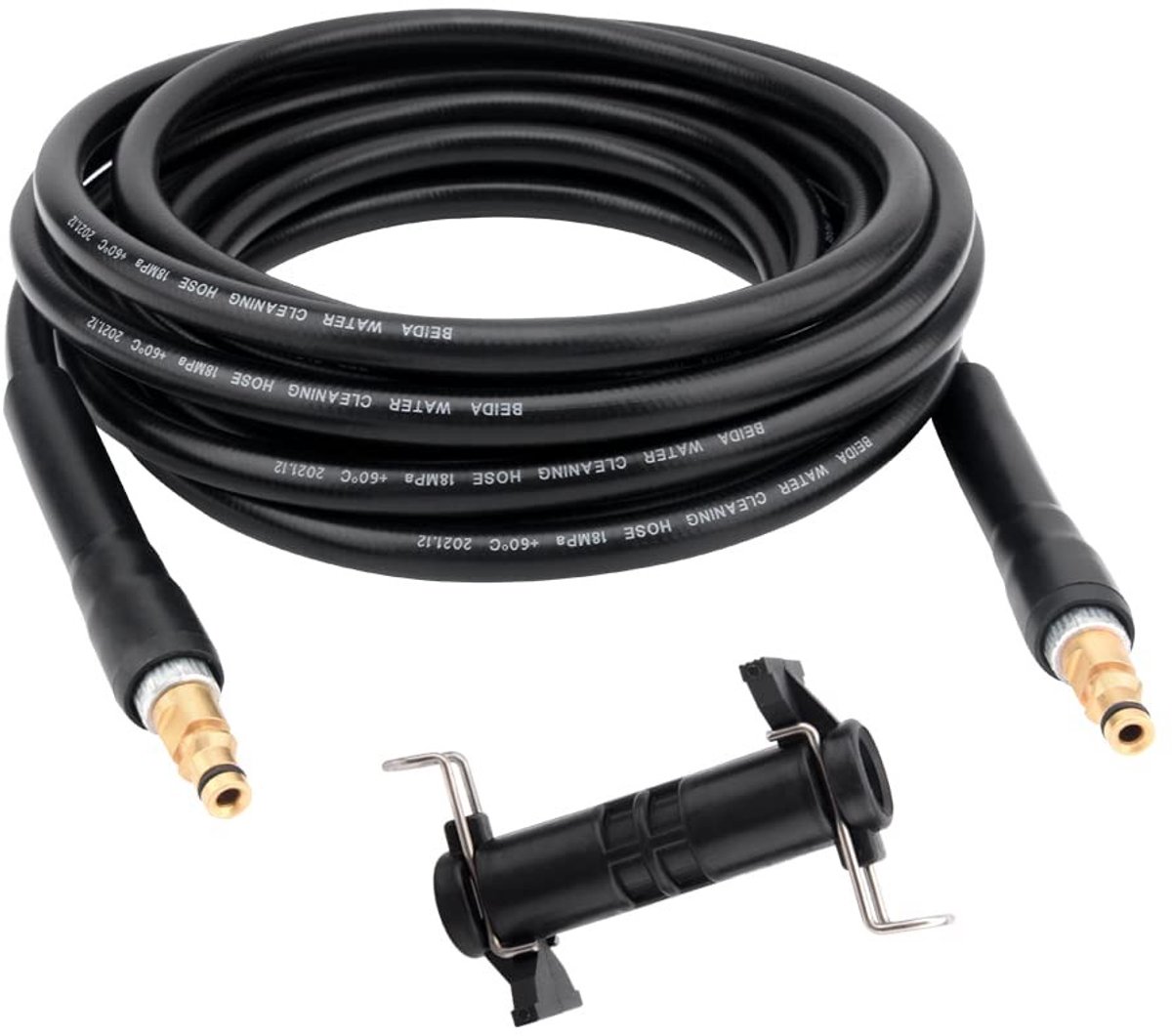 Dailygoods- Hogedrukreiniger Slang 6m - Vervangende Slang voor Karcher K2/K3/K4/K5/K6/K7 - Kliksysteem - PVC/Koper - 160 BAR/2320 PSI - Drukslang