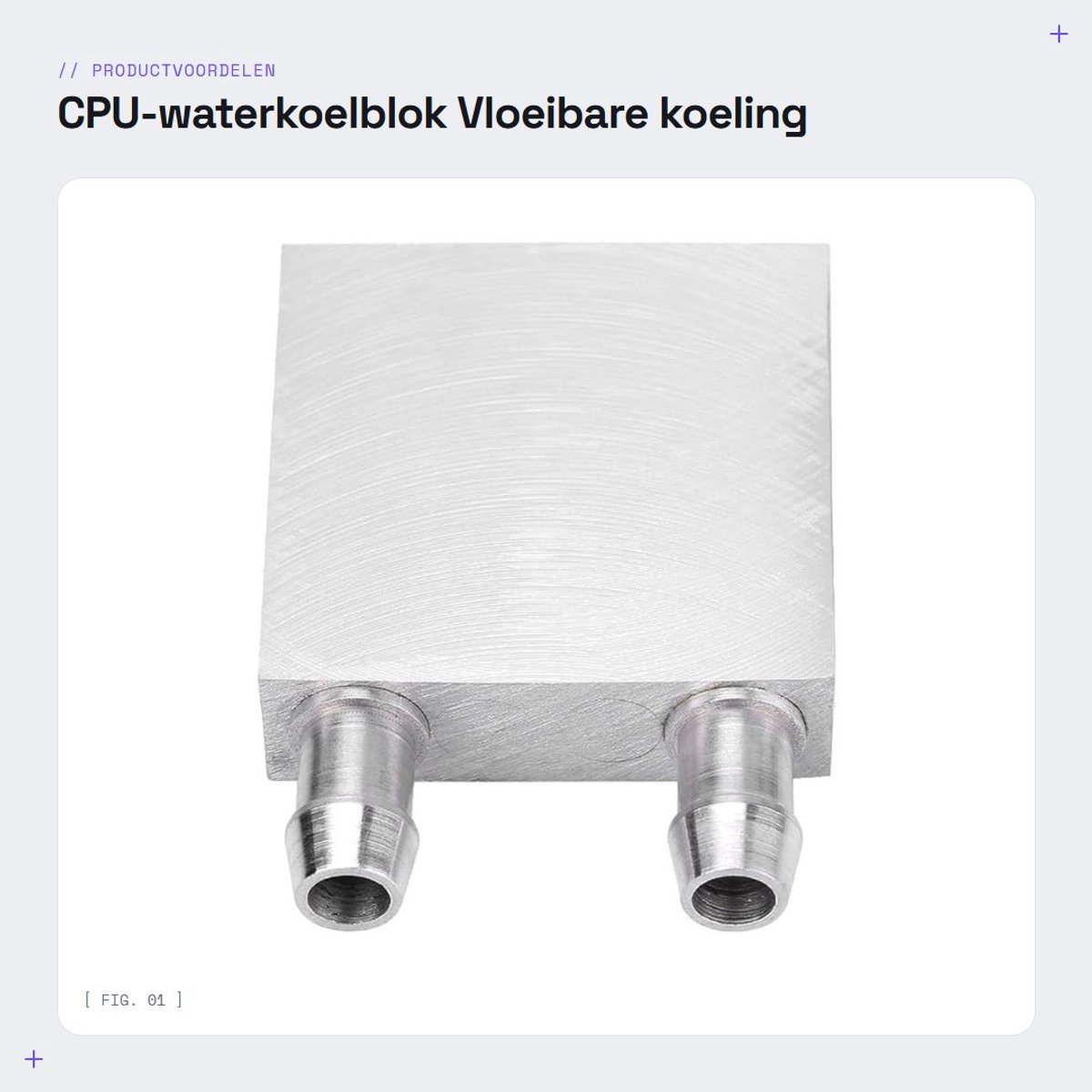 Dailygoods- Waterkoelblok Aluminium - CPU-koeling - Vloeibare Koeler - Interne Stroomkanaal - 40x40x12 mm - Schakelkastkoeling - Koelblok
