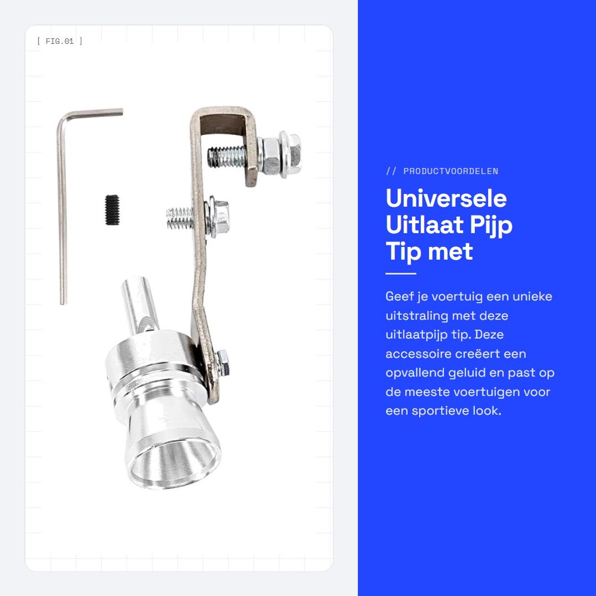 Dailygoods- Uitlaat Pijp - Turbo Geluid - Aluminiumlegering - Vervangingsaccessoire - Hoge Sterkte - 2 m Gat Diameter - Uitlaatpijp