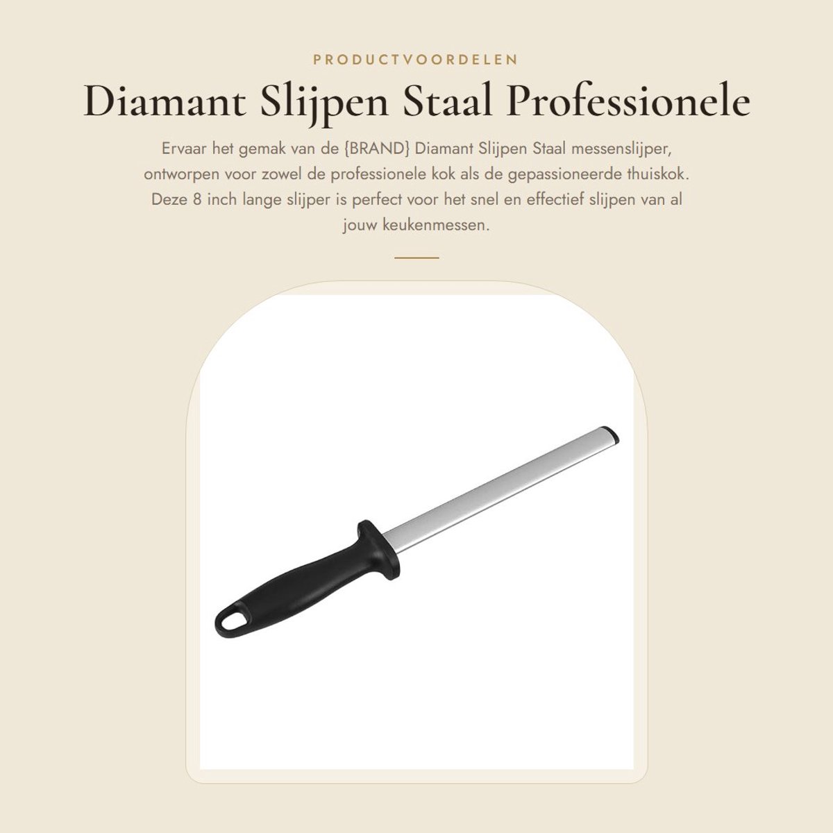 Dailygoods- Slijper Professionele Kunstdiamant - Ovaal Slijper - Ergonomische Handgreep - 20,5 cm Slijplengte - Keuken Messen - Zwart/Zilver - Messenslijper