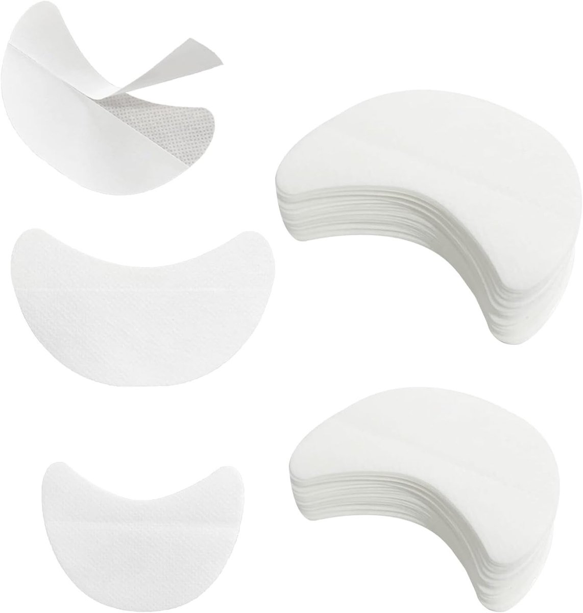 Grote en kleine pads en tampons, sjabloon voor oogschaduw, onderoogpatch voor wimperextensions en lipmake-up (wit)