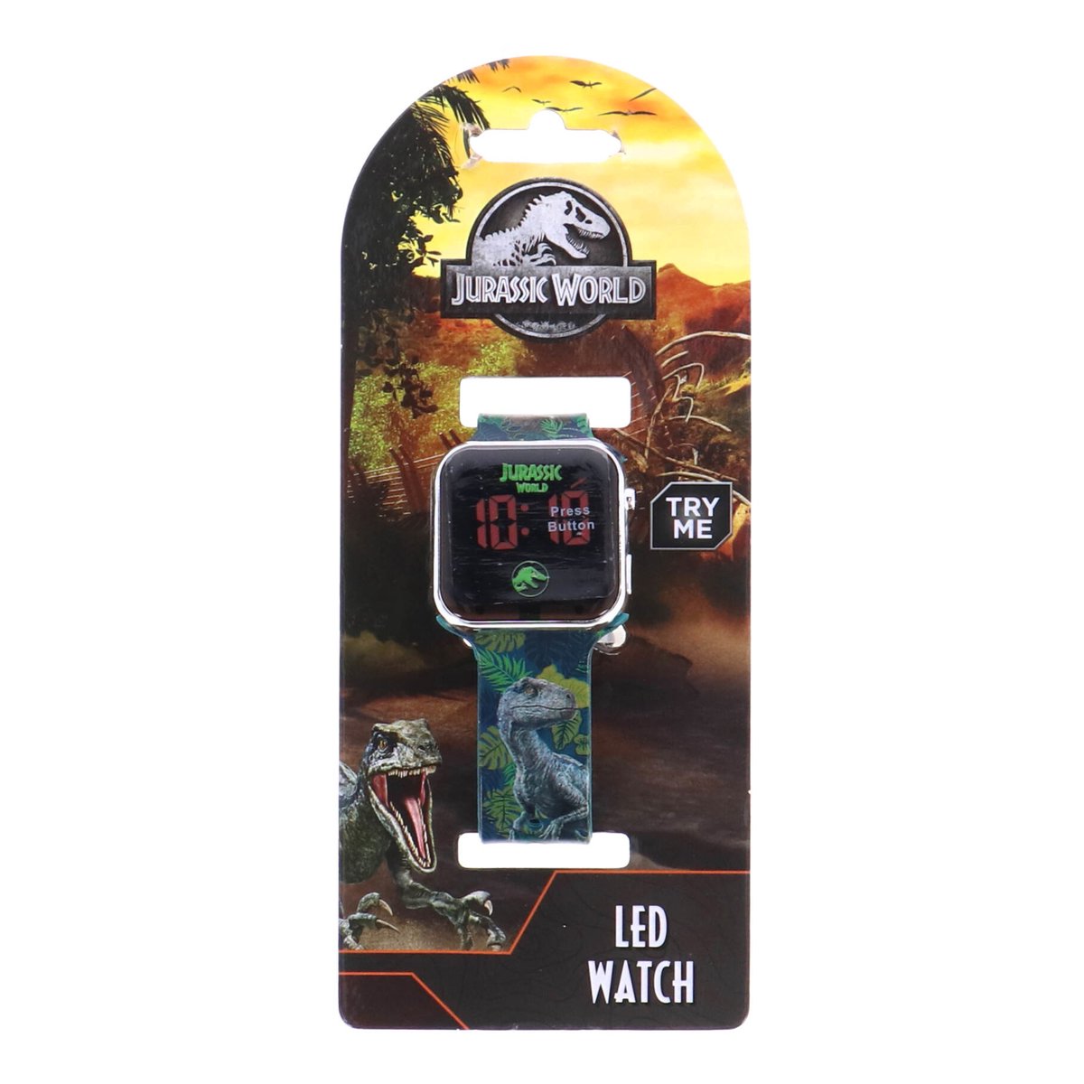 Accutime - LED Watch Jurassic World - Kinderhorloge Met LED Display Voor Datum en Tijd - Groen Horloge