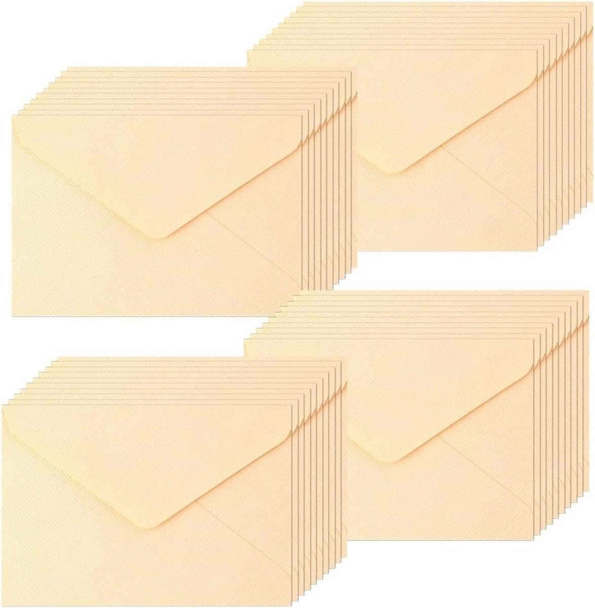 Envelopes Ribbed - 40 Stuks Klassieke Flap Enveloppen Zonder Raam voor Feestdagen, Bruiloften en Verjaardagen (Beige)