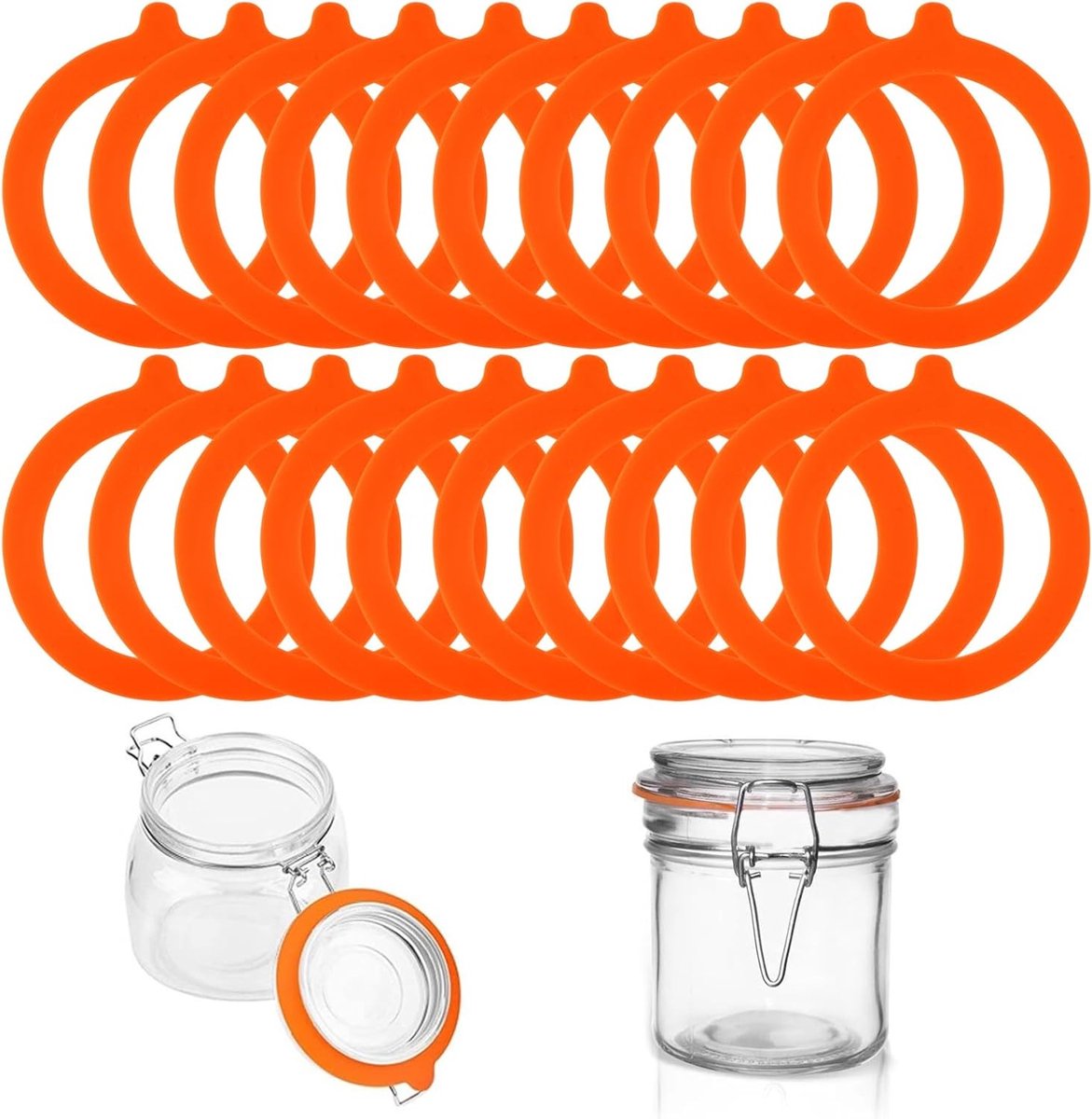 Set van 20 Herbruikbare Rubberringen voor Weckpotten, 95 x 70 mm, Perfecte Dichting voor Inmaak, Silicone Seals en Vervangingsringen voor Brede Glazen Potten