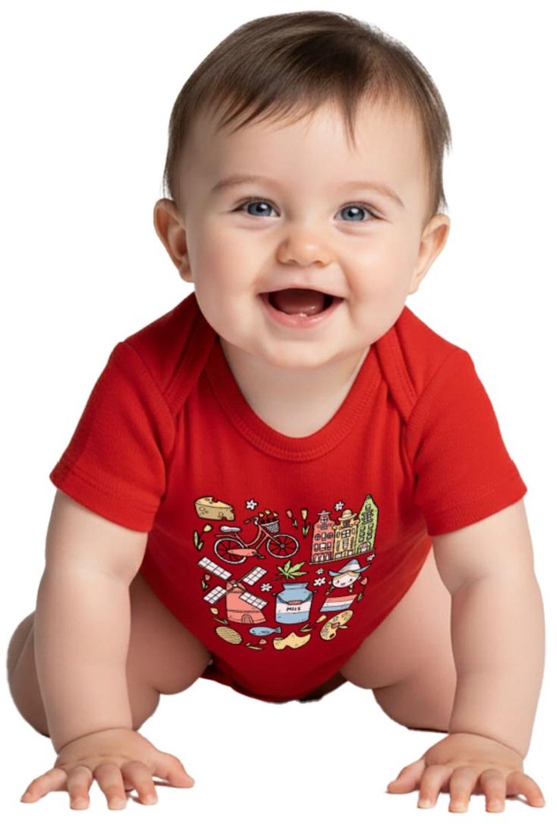 Nederland Holland Icons Baby Rompertje Met Korte Mouwen