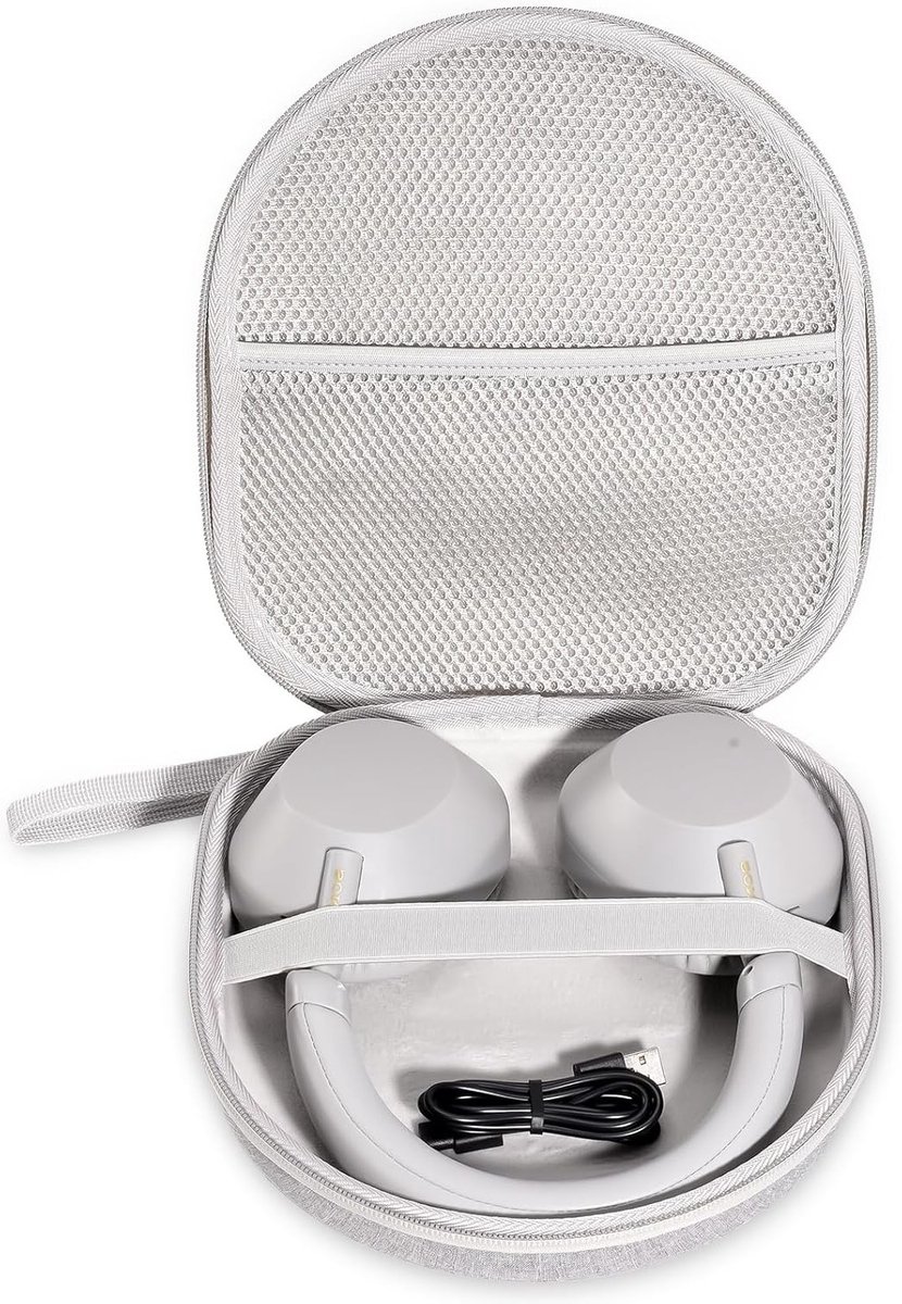 Hard EVA Hoofdtelefoon Case voor Over-Ear Vouwbare Hoofdtelefoons - Reisopslag, Bescherming en Organisatie - Grijs