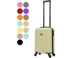 BlockTravel BlockTravel® Handbagage Koffer XS 29L Carryon Koffer - Trolley Handbagage Lichtgewicht 52cm - Reiskoffer met Wielen - Reistas met Wielen - Valies - Licht geel
