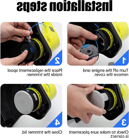 12-delige spoel voor bosmaaier met 3 caps, geschikt voor 18V, 24V en 40V modellen, blauw - ideaal voor tuinonderhoud en efficiënt maaien van Merkloos — afbeelding 3