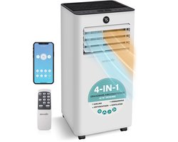 SereneLife Mobiele Airco 7000 BTU - Airconditioner met Verwarmingsfunctie - Afvoerslang - WiFi - voor Slaapkamer en Woonkamer
