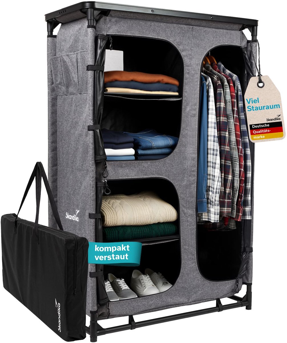 Skandika kampeerkeuken Ruoka - Hoge kast/keukenkast met gootsteen en wind- en spatbescherming, opbergvakken met legplanken, draagtas, buitenkeuken, kampeerkast | Outdoor kampeerkeuken, reiskeuken