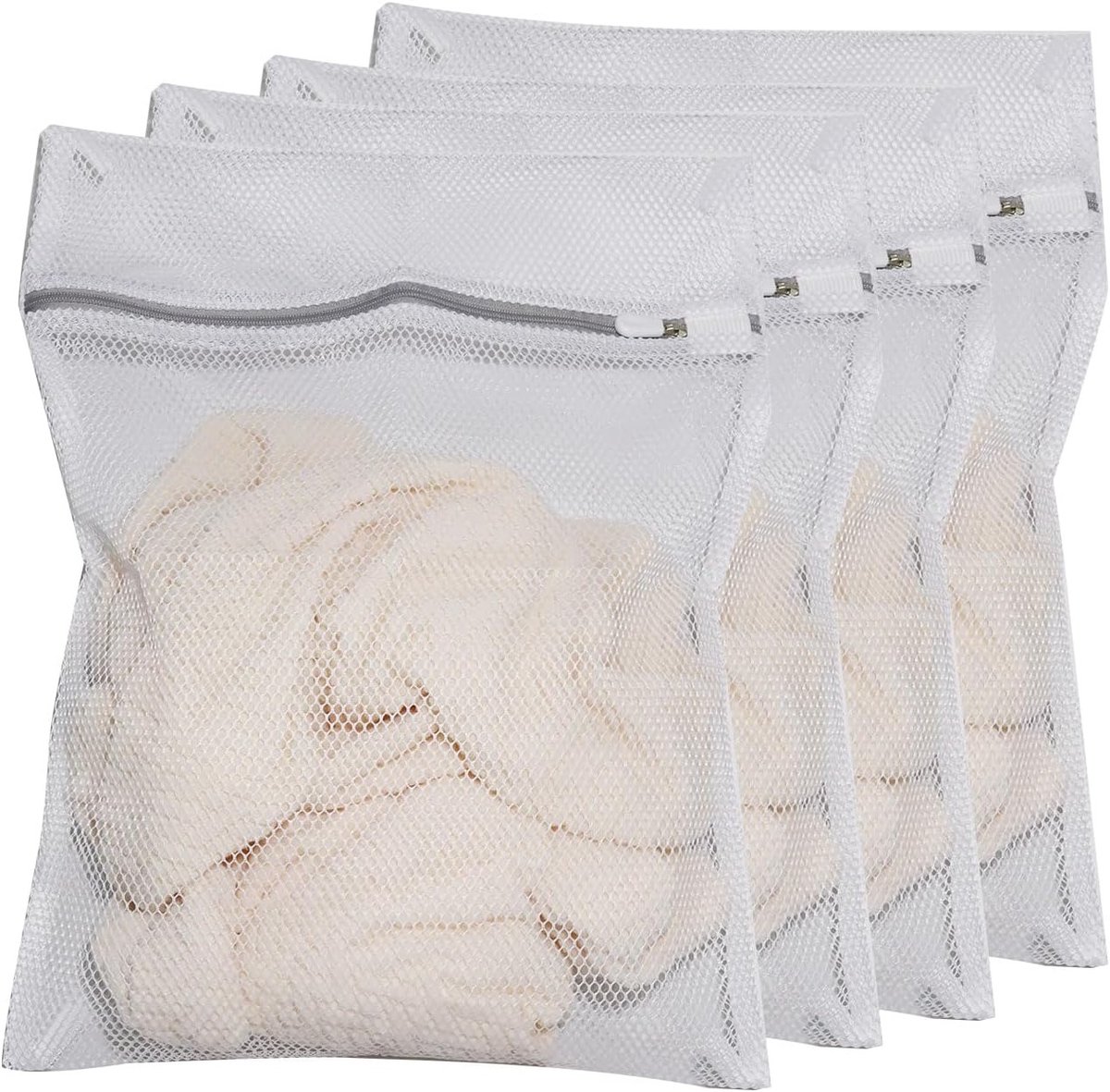 Waszak voor kleding en linnengoed - 4 stuks, 30 x 40 cm, ideaal voor wasmachine en droger