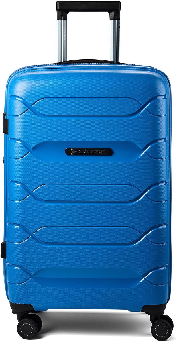 Polestream Strz by Asteroid 4 wielen Trolley M 64 cm met uitbreidingsplooi - Harde bagage - TSA slot - cobalt blue