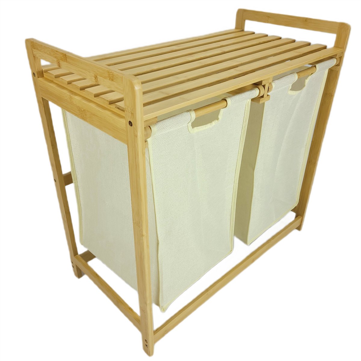BEGRYF - Wassorteerder - bamboe - 2 vakken - beige - 70x35x68 cm