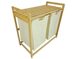 BEGRYF - Wassorteerder - bamboe - 2 vakken - beige - 70x35x68 cm