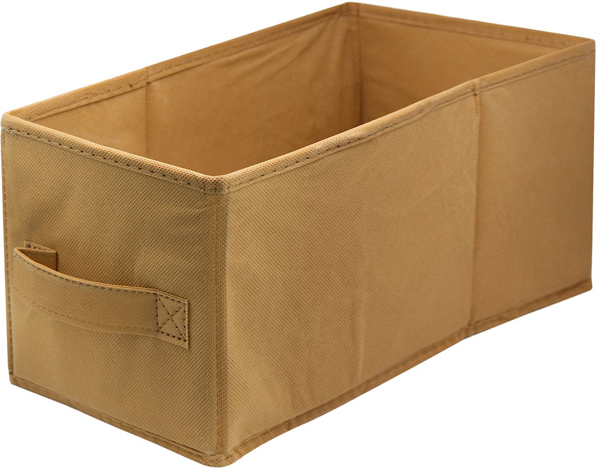 LAVITA - Opbergmand Textiel - 15x31x15cm - Lichtbruin - Opvouwbaar - Kast Organizer - Ladeverdeler - Stoffen box