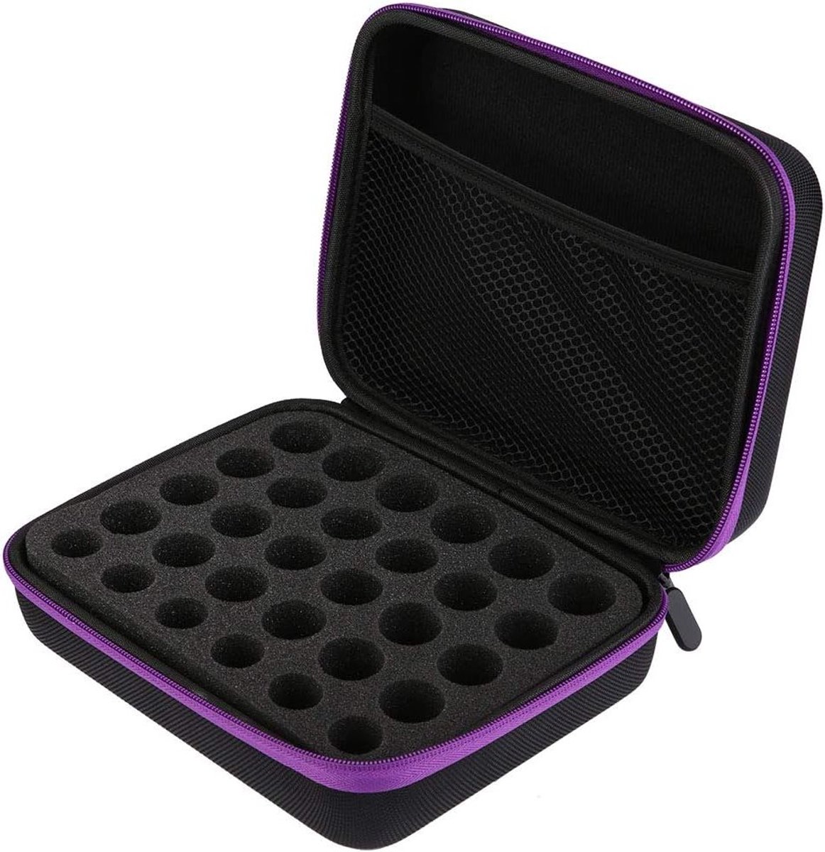 Ronte - Opbergtas voor etherische olie - Aromatherapie organizer voor thuis en onderweg - Reistas met ruimte voor 30 flesjes - Handig en compact.opbergen van al je etherische oliën.