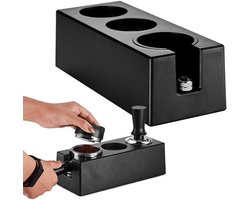 Tamper Station voor Espresso 51-58 mm, Hoogte Verstelbaar, 3-Holes Tamping Station met Universele Filterhouder en Accessoires voor Koffieliefhebbers
