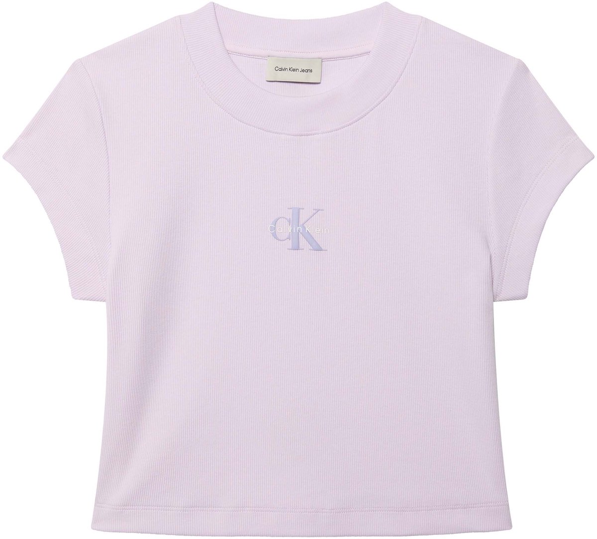 Ck Jeans T-Shirt Monologo Baby Rib Te Fashion Wear Vrouwen Paars