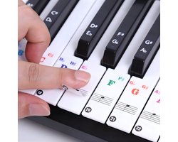 Omslag van Piano Stickers - Keyboard Stickers - Eenvoudig Muzieknoten Leren - 49/54/61/88 Toetsen - Kleur