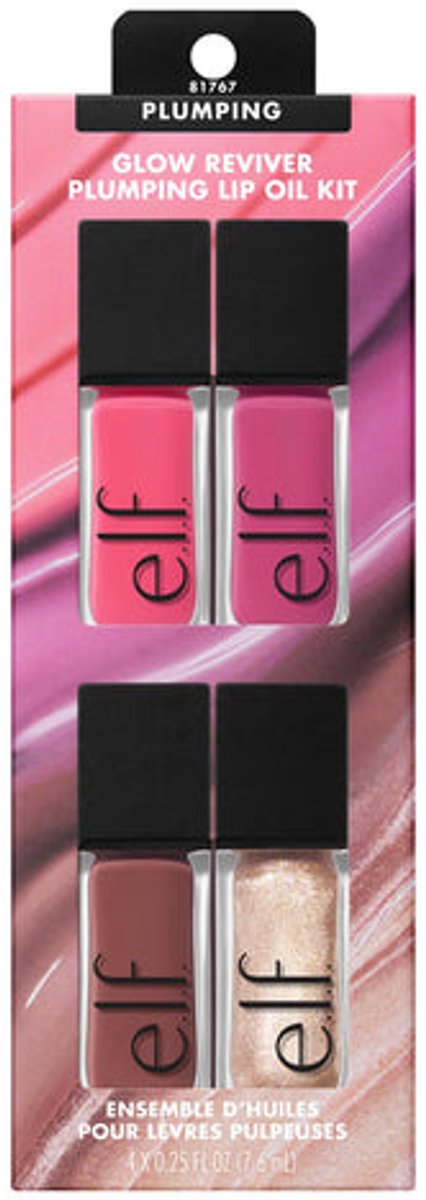 E.l.f. Glow Reviver plumping lip oil kit - Set 4x 7.6 ml