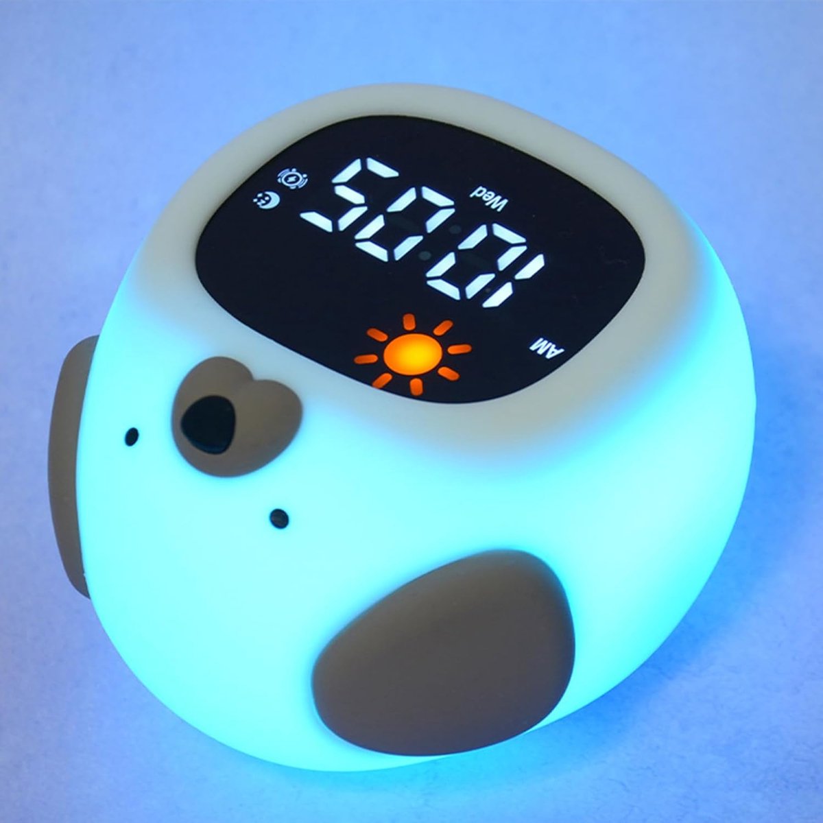 La Aster Slaaptrainer Hond - Kinderen met Nachtlampje en Wekker – Wake-up Light – White Noise – Oplaadbaar – Slaapcoach Baby en Peuter