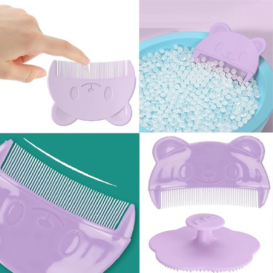 Zachte Silicone Baby Haarborstel en Kam Set voor Nieuwe Moeders, Geschikt voor Baby's en Peuters (2 stuks) van Merkloos — afbeelding 5