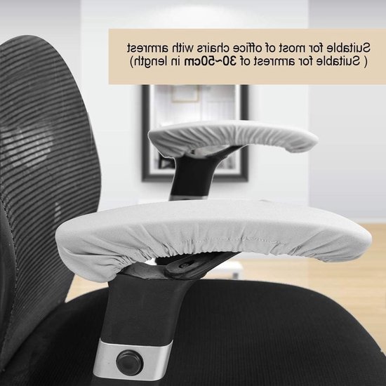 Verstelbare Armsteun Beschermhoezen voor Kantoorstoelen - Elastische Stretch Covers voor Comfort en Bescherming van Ellebogen en Onderarmen (Grijs) van Merkloos — afbeelding 4