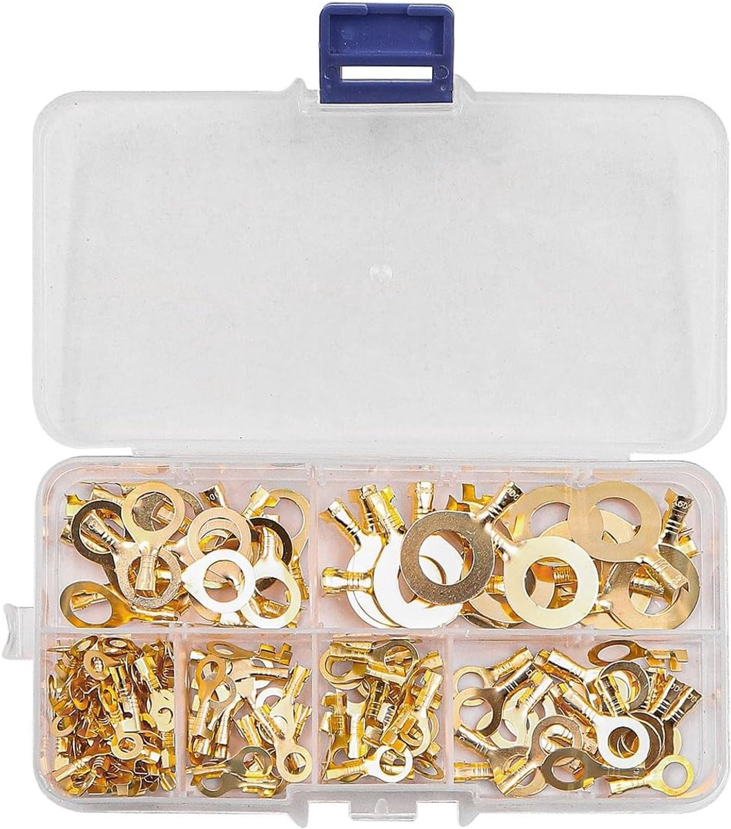 150 Stuks Ring Terminals Draadverbindingen Koper Kabelschoenen M3 M4 M5 M6 M8 M10 voor Elektrische Toepassingen