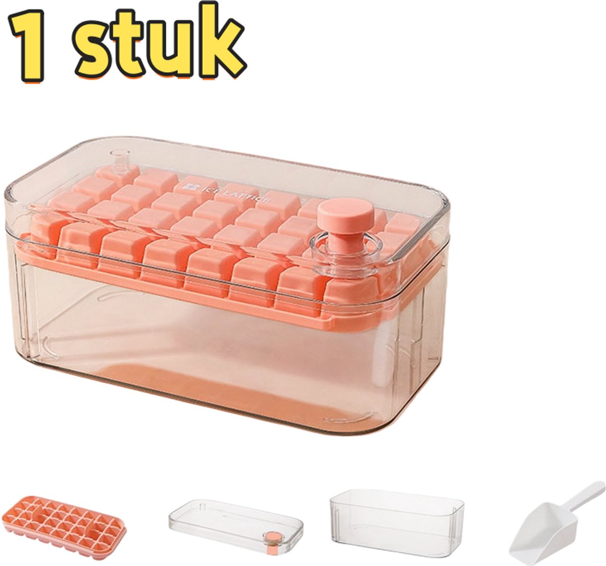 1 stuk - IJsblokjesvorm - 32 vakjes - Enkele laag - IJsblokjesmaker voor thuisgebruik - Eetbare ijsbolletjes - IJsblokjesmachine - Gemakkelijk te ontvormen - Geschikt voor thuis, koelkast, zomer - 23*12,5*10 cm - Roze