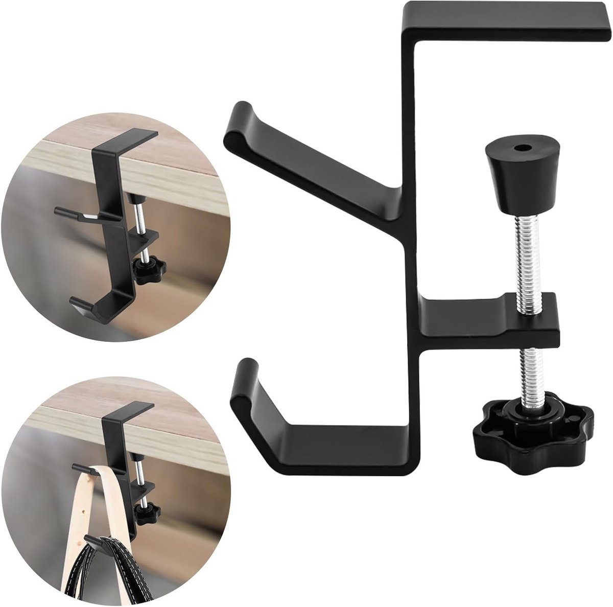 Draagbare Desk Holder voor Hoofdtelefoon en Tas, Haak Klem voor Rugzak, Opgeruimde Tafel en Hangopslag