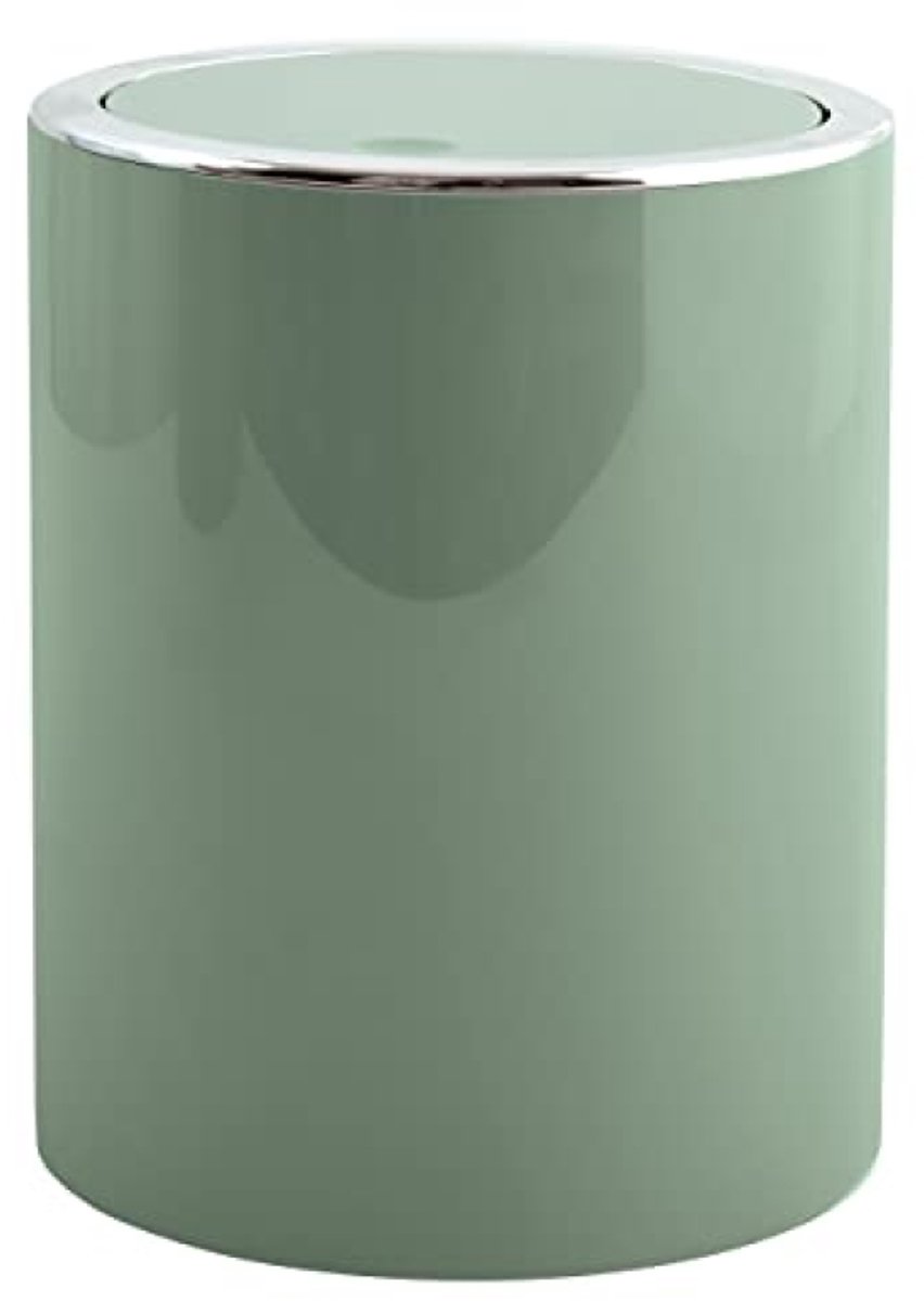 Design Vuilnisemmer met Schommeldeksel – 6 L, Groen, Kunststof