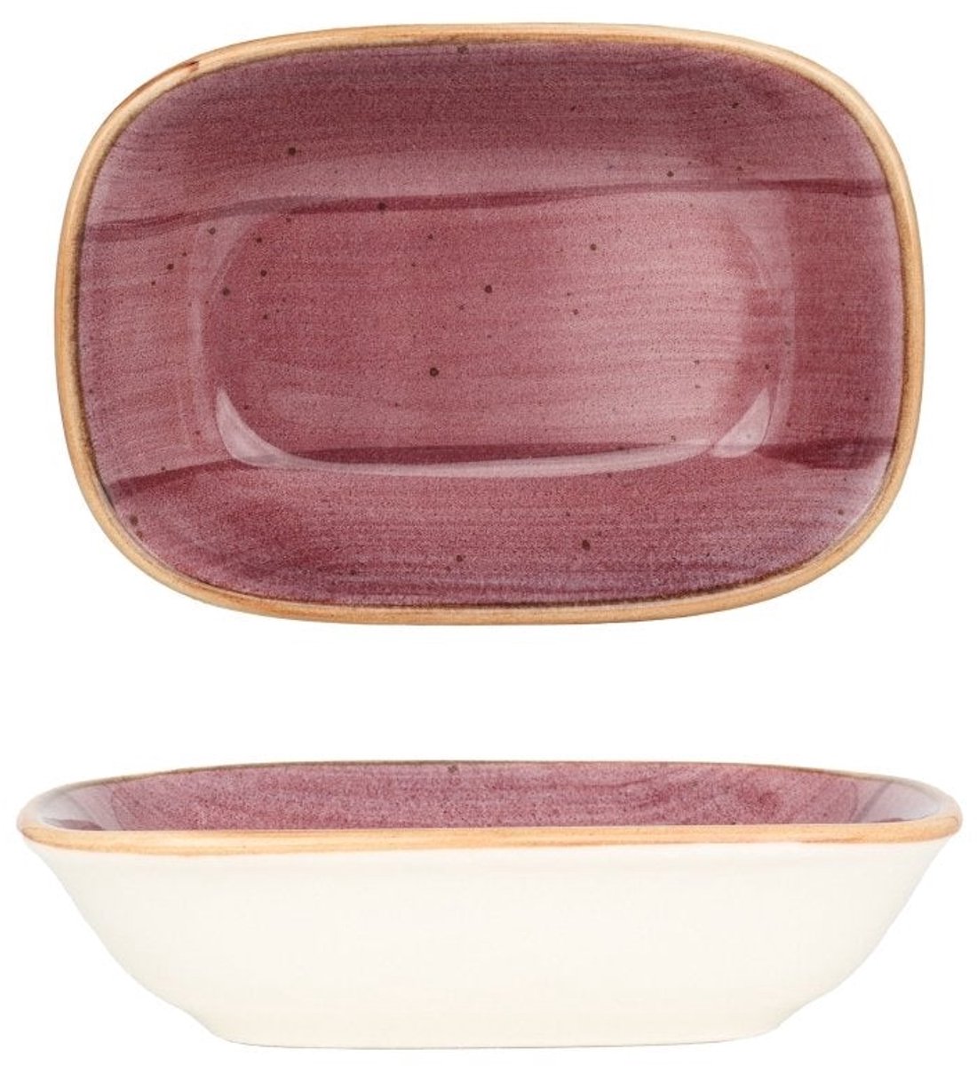 Bonna Serveerschaal - Aura Blackberry - Porselein - 14x10 cm - set van 2