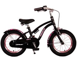 Volare Miracle Kinderfiets - Meisjes - 14 inch - Mat Zwart - Prime Collection