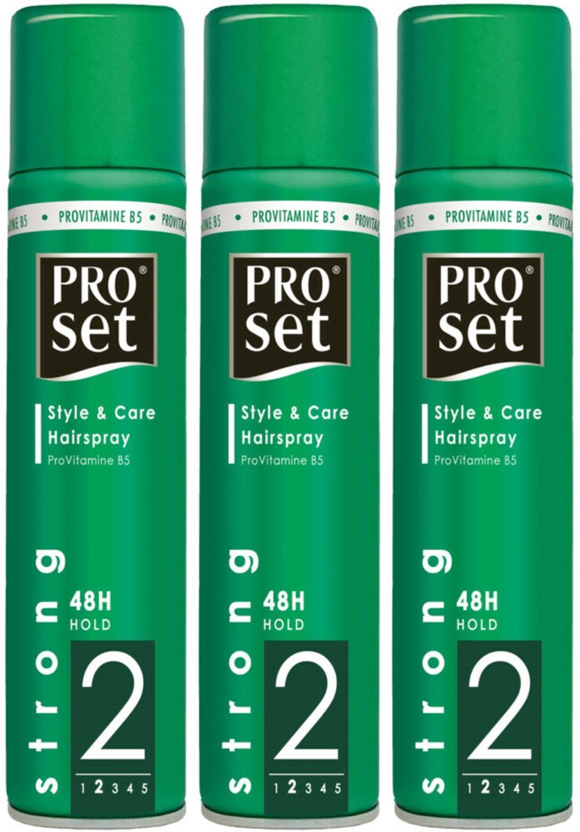 Proset Haarspray Style & Care Nr.2 Strong - 48H Hold - 3 Pack - 3 x 300 ml