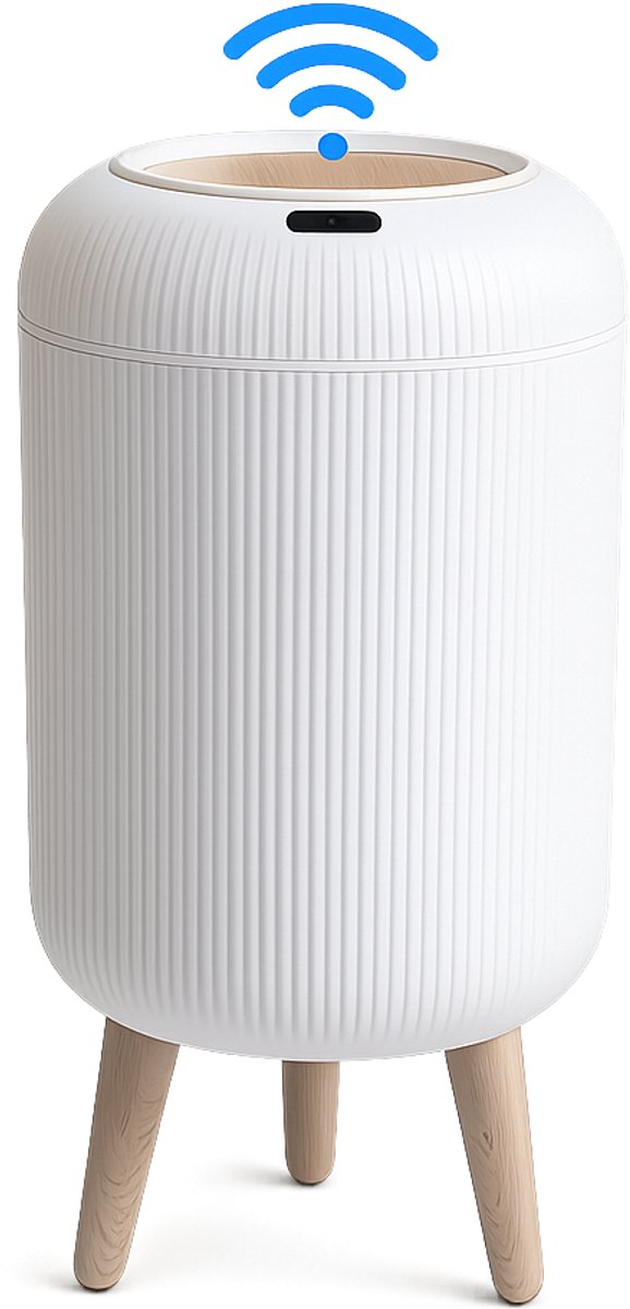 House of Balance Afvalemmer - Waterproof - Automatisch - Prullenbak - Afvalemmer Automatisch - 10L - Badkamer Pedaalemmer - Wit