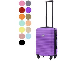 BlockTravel BlockTravel® Handbagage Koffer - Carryon Koffer 39L - Reiskoffer met Wielen - Trolley Handbagage 58cm - Afneembare Wielen - TSA-slot - 4 Spinner Wielen - Paars