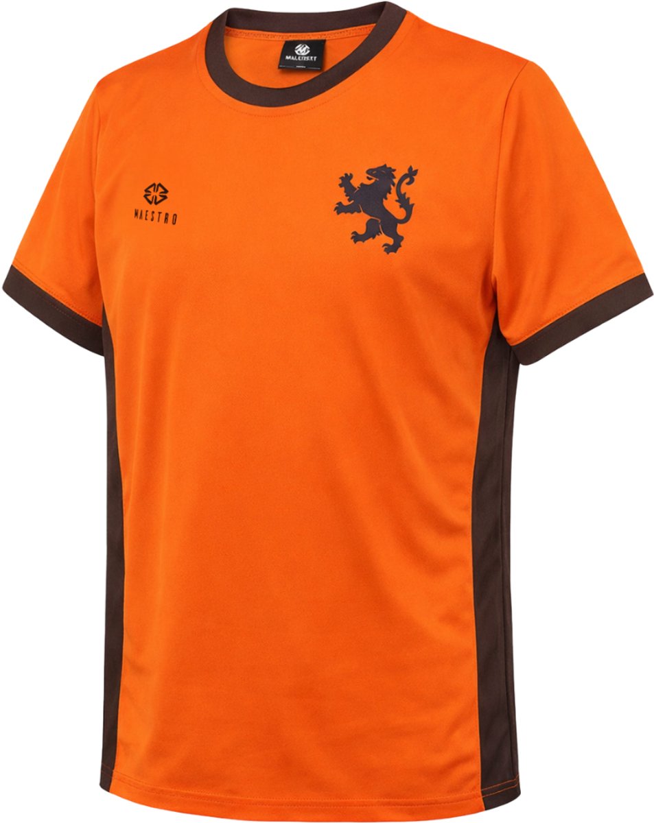 MAESTRO Oranje Koningsdag Shirt Heren Maat M - Voetbal Shirt Kleding - Nederlands Elftal WK Shirt 2026 - Zwart