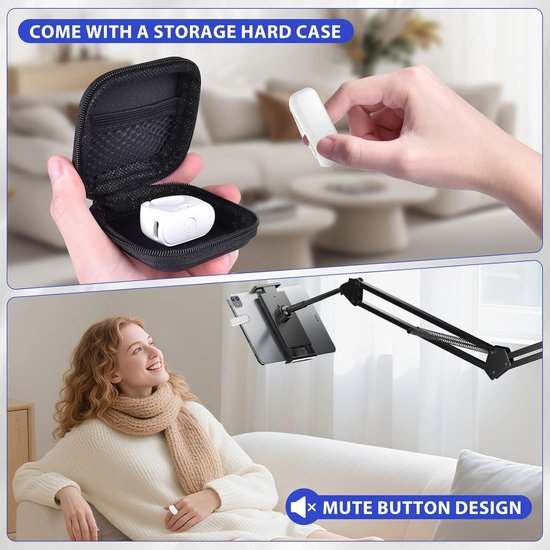 Page Turner - Afstandsbediening voor e-readers - Cameratrigger - Compatibel met diverse e-readers en tablets (voor het lezen van romans) - Wit van Merkloos — afbeelding 2
